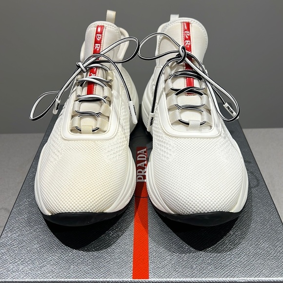 Prada Knit Lace Up Trainer Sneakers - Picture 1 of 7